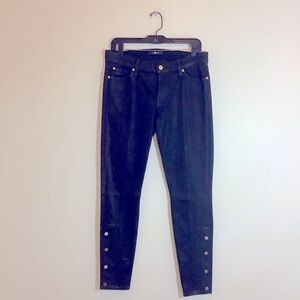 7 For All Mankind black denim textured jeans size 31